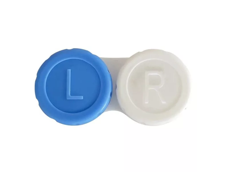 Contact lens storage case: white-blue