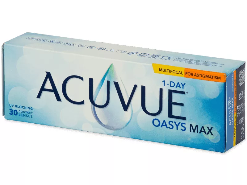 Acuvue Oasys 1-Day Max Multifocal for Astigmatism (30 lenses), CYL: -1.00