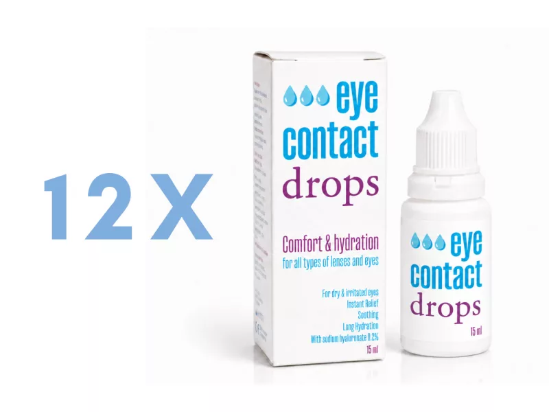 EyeContact Drops – Hydrating Comfort Eye Drops, 12x15 ml