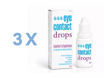 EyeContact Drops – Hydrating Comfort Eye Drops, 3x15 ml