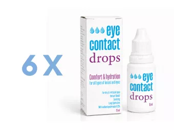 EyeContact Drops – Hydrating Comfort Eye Drops, 6x15 ml